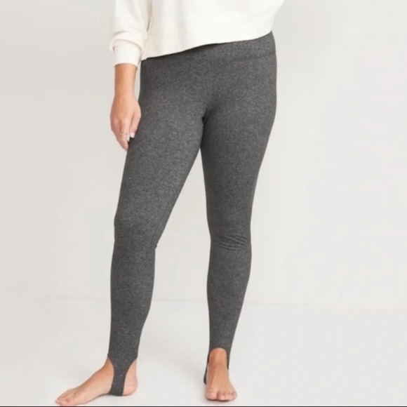 OLD NAVY High Waisted Cozecore Heathered Performance Stirrup Leggings - Picture 1 of 9